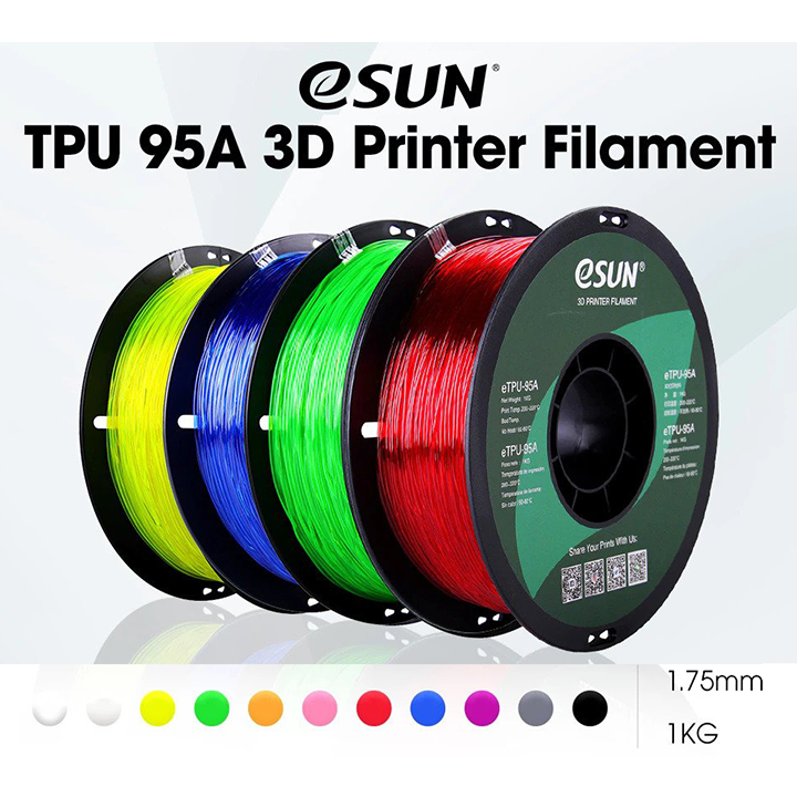 Nhựa in 3d eSun eTPU-95A dẻo có tính đàn hồi cao 1kg/Cuộn