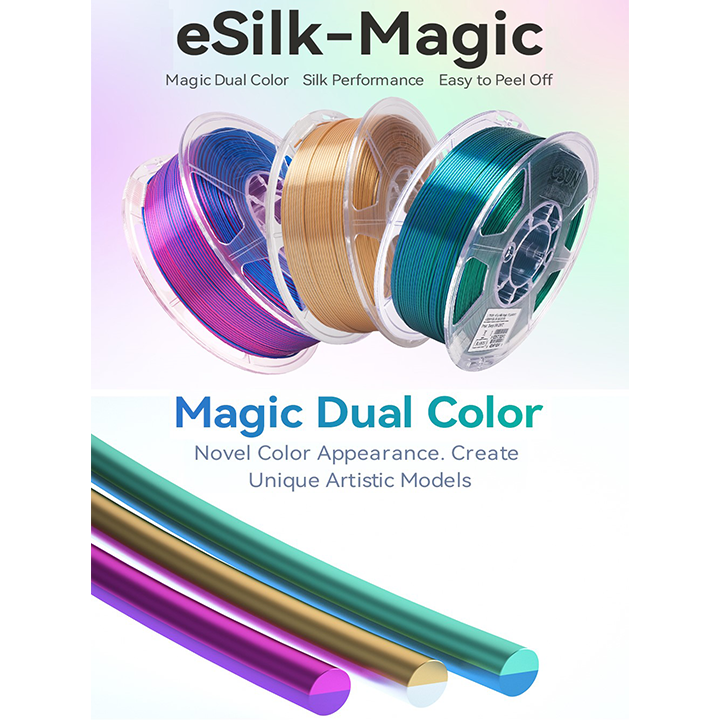 Nhựa in 3d 2 màu eSun ePLA-Silk Magic 1kg/Cuộn