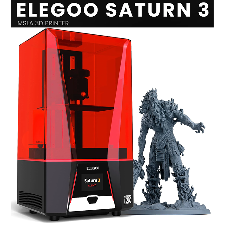 Máy in 3d resin ELEGOO Saturn 3 12K độ chính xác cao, chuyên cho Nha Khoa và Nữ Trang