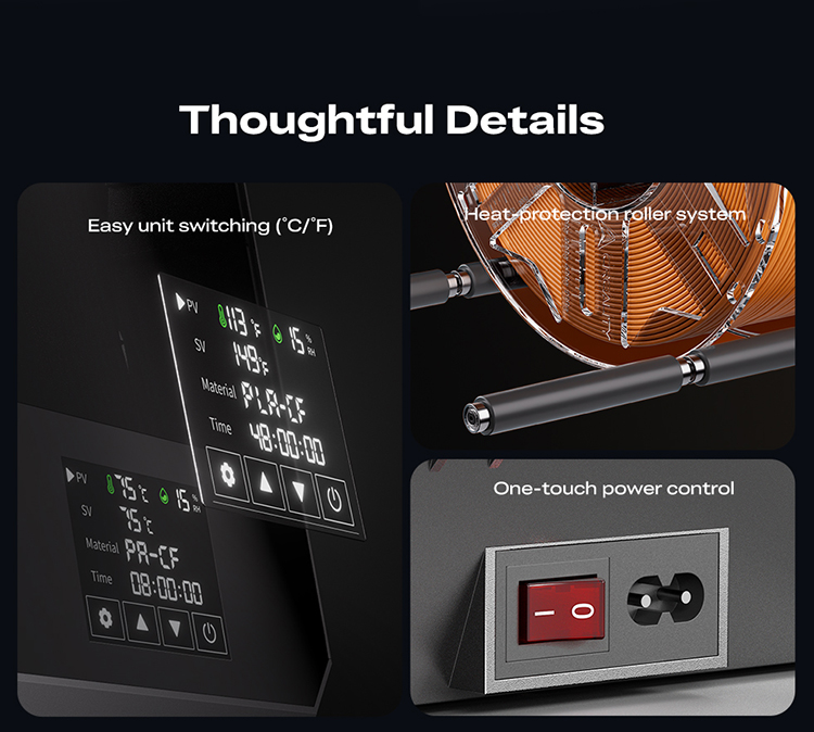 Máy sấy sợi nhựa 1 và 2 cuộn Creality Space Pi V2 / V2 Plus Filament Dryer