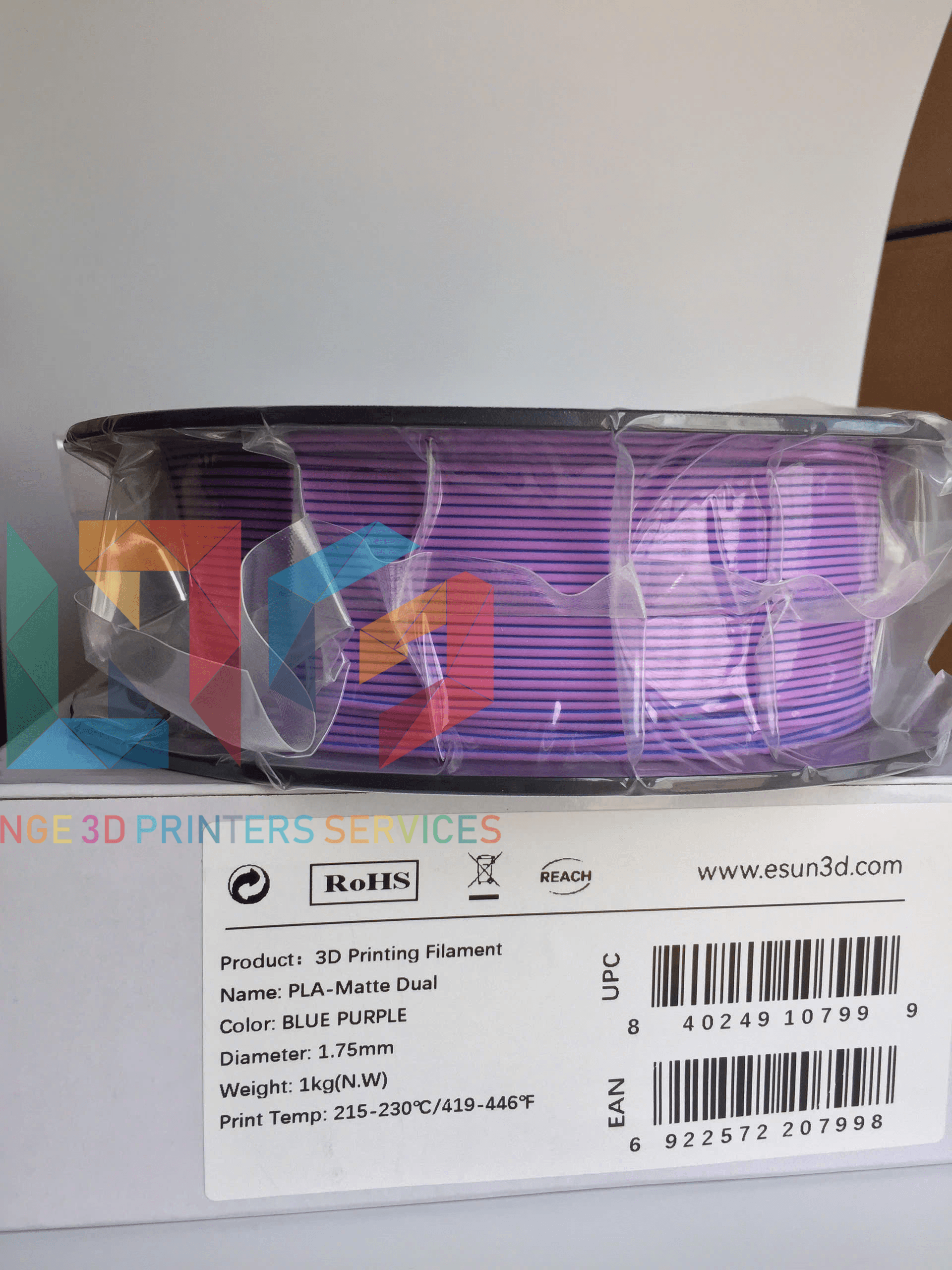 Nhựa in 3d 2 màu eSun PLA-Matte Dual Color màu Purple Blue