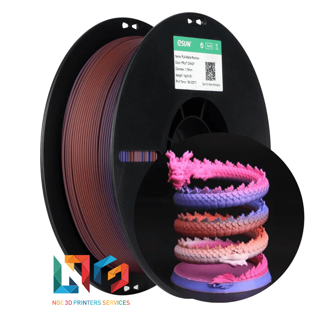 Nhựa in 3d eSun PLA-Matte Rainbow cầu vòng mờ