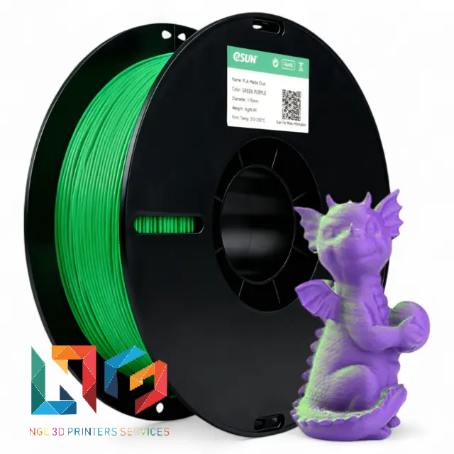 Nhựa in 3d 2 màu eSun PLA-Matte Dual Color màu Green Purple