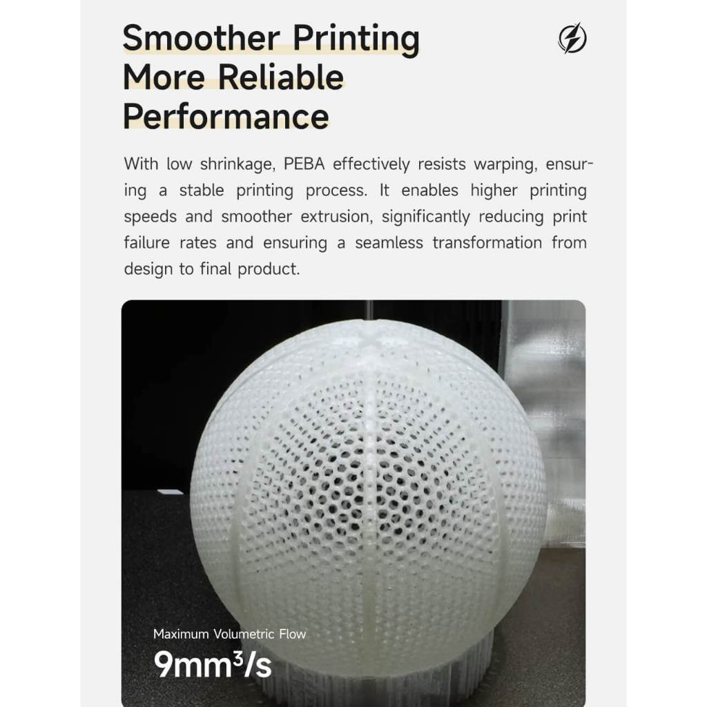 Nhựa in 3d ESUN PEBA-90A trọng lượng nhẹ có lực đàn hồi và chống va đập cao 0.8kg/ cuộn