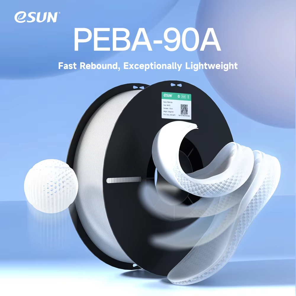 Nhựa in 3d ESUN PEBA-90A trọng lượng nhẹ có lực đàn hồi và chống va đập cao 0.8kg/ cuộn