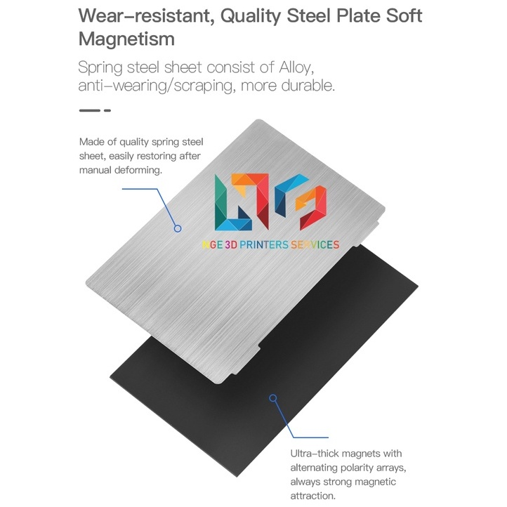 Bộ tấm thép mặt bàn linh hoạt Magnetic Flexible Steel Plate Kits 138*85mm cho máy in 3d