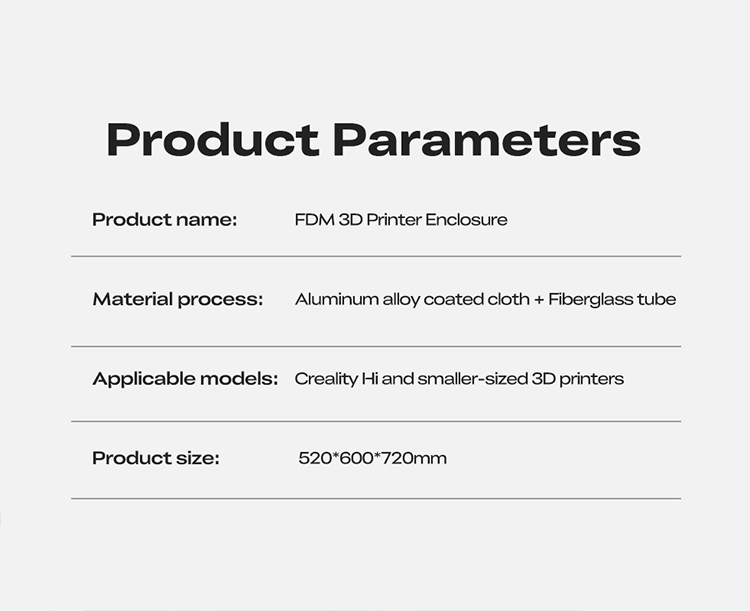 Vỏ bảo vệ, chống bụi, cách nhiệt FDM 3D Printer Enclosuer cho máy in 3D FDM Creality