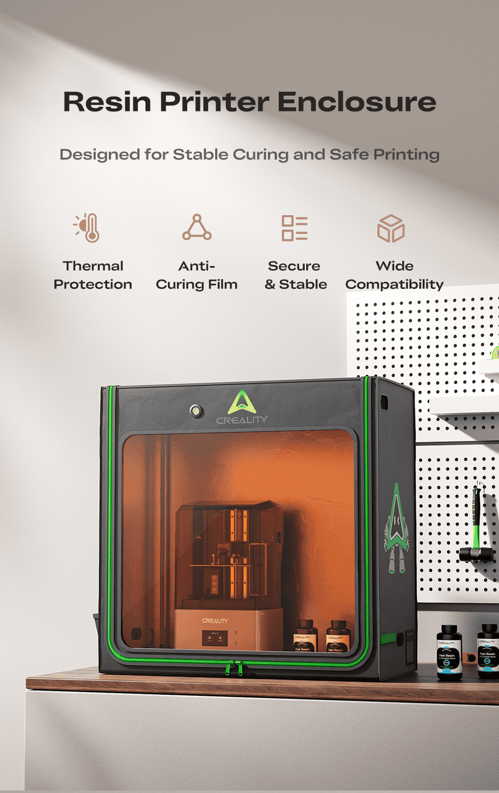 Vỏ bảo vệ, chống bụi, ngăn mùi, cách nhiệt Resin Printer Enclosure cho máy in 3D Resin Creality