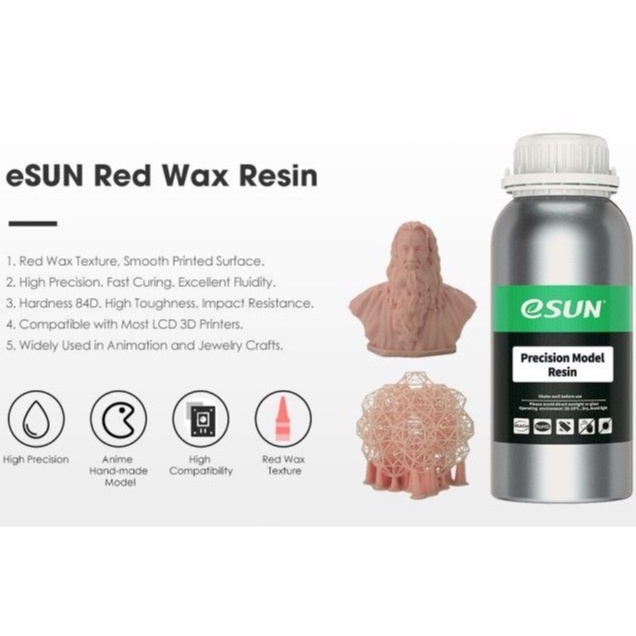 Nhựa in 3d ESUN Precision Model Resin màu Orange Red