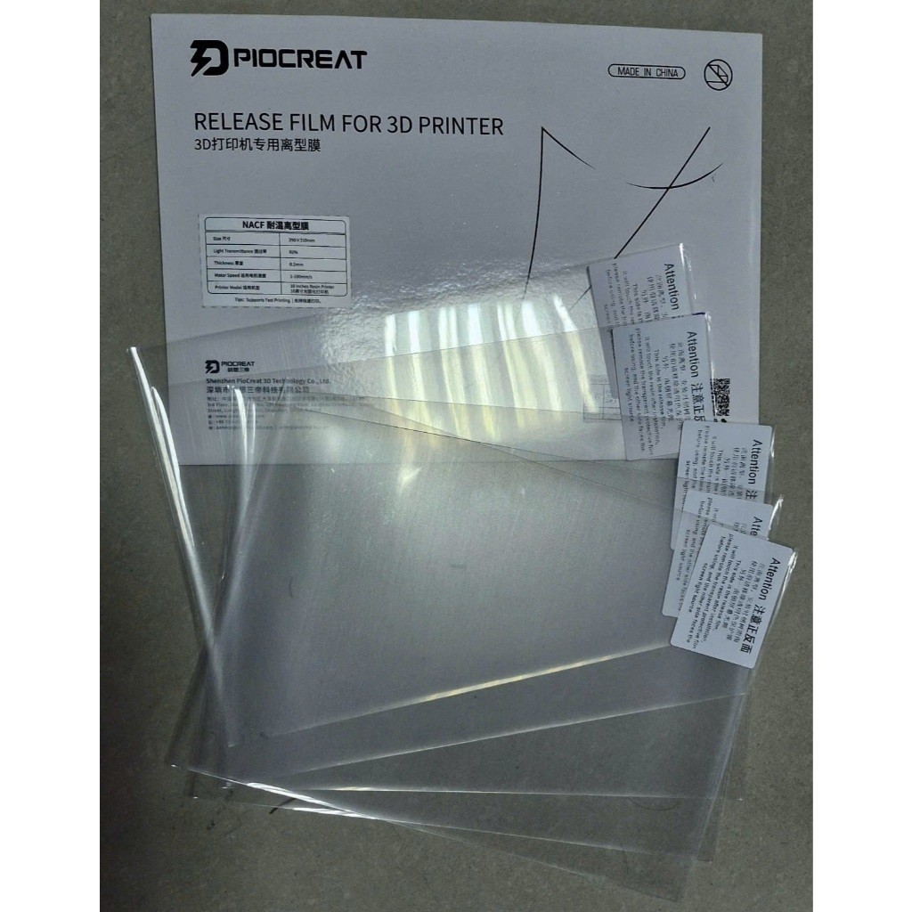 Bộ 5 màng film Piocreat HALOT-X1 NACF Film 16K cho máy in 3d Resin Piocreat HALOT X1/ HALOT X1 COMBO (5 Pcs/Set)