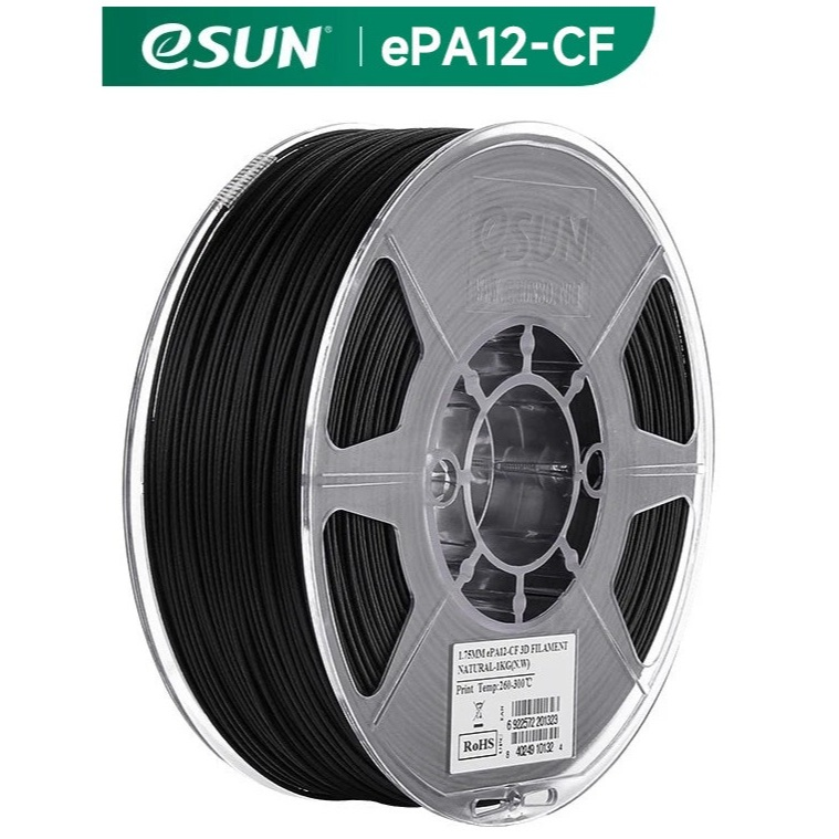 Nhựa in 3d Nylon chứa sợi carbon ESUN PA12-CF màu Black 1kg