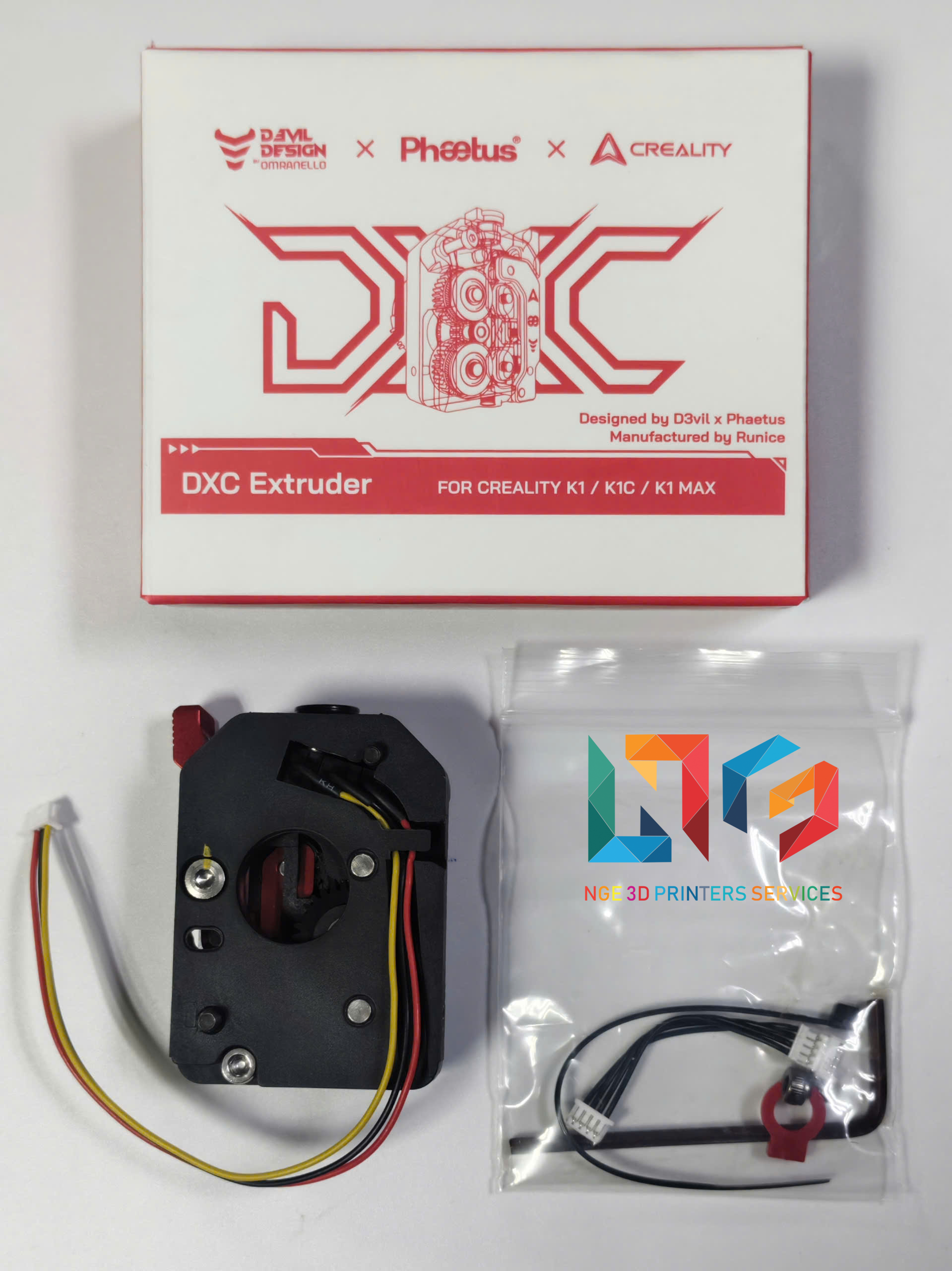 Bộ tời nhựa DXC1 Extruder cho máy in 3D Creality K1 K1 Max K1C K1 SE