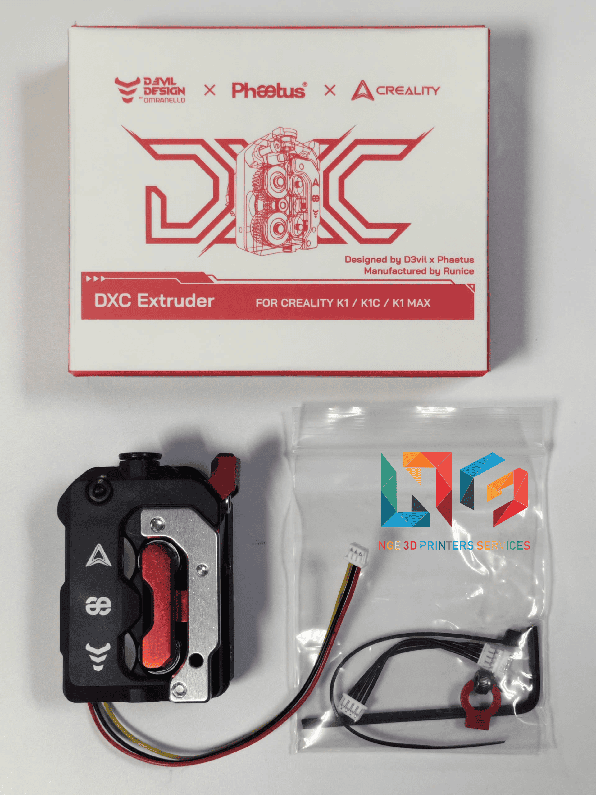Bộ tời nhựa DXC1 Extruder cho máy in 3D Creality K1 K1 Max K1C K1 SE