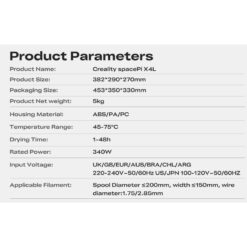 Máy sấy sợi nhựa FDM Creality Space Pi X4L Filament Dryer loại 4 cuộn max 75°C